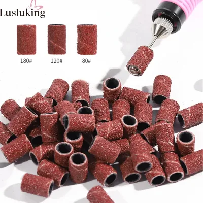 LULUKING 80 # 120 # 180 # Dây chà nhám móng tay nghệ thuật cho móng tay Dụng cụ làm móng chân Vòng mài Phụ kiện máy điện