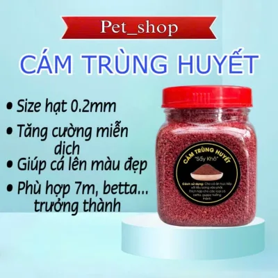 Cám Trùng Huyết sấy khô giúp kích màu cho cá, thức ăn dành cho guppy, betta...trưởng thành