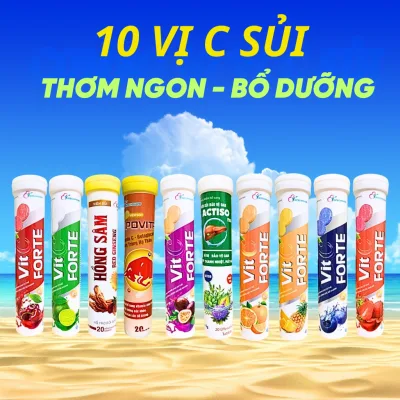 C Sủi vitamin tăng cường đề kháng đủ vị - Tuýp 20 viên