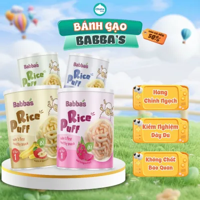 Bánh Gạo Ăn Dặm Babba's Cho Bé Từ 6 Tháng Tuổi, Nhiều Vị, An Toàn Cho Bé