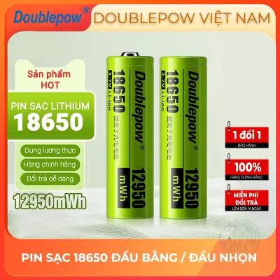 Pin sạc 18650 Doublepow 3.7V 12950mWh, công suất lớn cho xe điện, máy khoan, nguồn dự phòng, thiết bị y tế, đèn pin