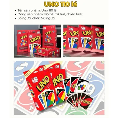 Bài Uno 110 Lá (Full Hộp) - Đồ Chơi Thẻ Bài Giải Trí Tụ Tập Bạn Bè Cực Vui, Board Game Trẻ Em & Người Lớn