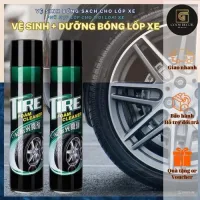 Chai xịt vệ sinh lốp xe ô tô xe máy, dưỡng bóng lốp xe đen, bảo vệ lốp ô tô TIRE dạng bọt 600ml