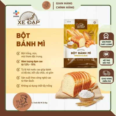 Bột mì số 13 hiệu Xe Đạp lᴏại 1kg, bột làm bánh mì cao cấp giàu dinh dưỡng, không chất bảo quản