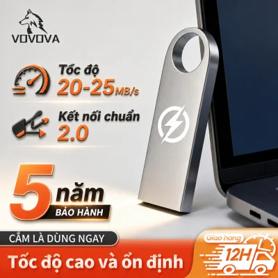 VOVOVA USB 2.0 128Gb/64Gb/32Gb/16Gb/8Gb Tốc Độ Đọc Cao Flash Drive, Vỏ Kim Loại, Chống Nước