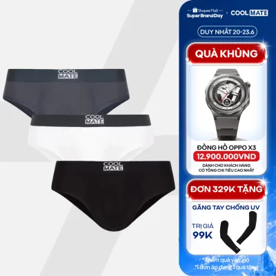 Combo 3 Quần lót tam giác nam BRIEF BAMBOO mềm mại, thấm hút, kháng khuẩn Coolmate