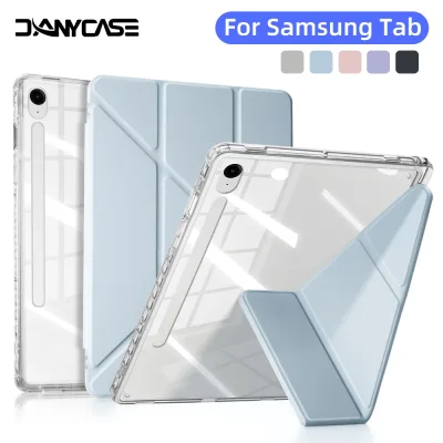Ốp Lưng Trong Suốt Hình Chữ Y Cho Samsung Galaxy Tab S10 Lite 2025 S9 FE 10.9 ” A9 8.7 inch A9 Plus S9 11 “S9 S10 FE Plus S9 Plus 12.4 ” Vỏ Máy Tính Bảng Trong Suốt Acrylic Có Giá Đỡ Bút Chì