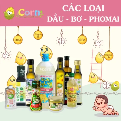 Các loại DẦU - BƠ - PHOMAI - Bổ sung chất béo trong ăn dặm - Cho bé 5m+