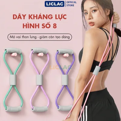 Dây kháng lực đàn hồi số 8 tập gym yoga thể dục tại nhà phụ kiện fitness giúp đốt mỡ giảm cân DKL110