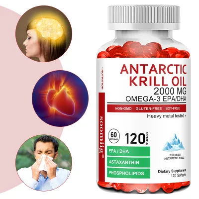 Somiik Antarctic Krill Oil Supplement, Rich in Astaxanthin, Helps Restore Joints and Muscles, Maintains Blood Vessel Health and Supports Brain Function.