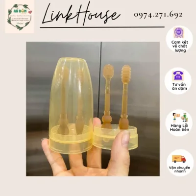 Set rơ lưỡi cho bé và bàn chải đánh răng cho bé sơ sinh 0 - 24 tháng được làm từ silicon (kèm cốc đựng)