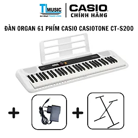 ĐÀN ORGAN CASIO CASIOTONE CT-S200 CHÍNH HÃNG – 61 PHÍM, 400 ÂM , 77 ĐIỆU USB-MIDI PHÙ HỢP NGƯỜI MỚI BẮT ĐẦU
