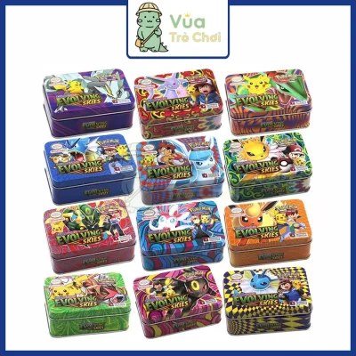 Bài Pokemon Hộp Sắt 42 Thẻ Tặng Kèm 1 Thẻ Vip Pokemon Hộp Thiếc Đồ Chơi Trẻ Em Xả Stress Sưu Tầm