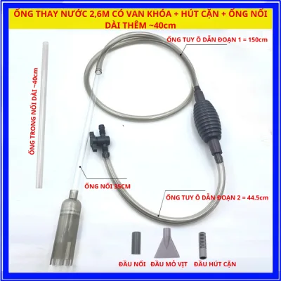 Dụng Cụ Hút Cặn Bể Cá QUANLONG Hỗ Trợ Loại Bỏ Cặn Bẩn Thay Nước Bể Thủy Sinh, Bể Cá Cảnh