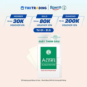 Giấy thấm dầu kiểm soát nhờn, ngừa mụn Acnes Oil Remover Paper 100 tờ