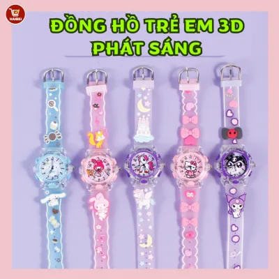 2026 Hoạt Hình Dễ Thương Sanrio Kuromi Đồng Hồ Đèn Led Cho Trường Tiểu Học Trẻ Em Đồng Hồ Thạch Anh