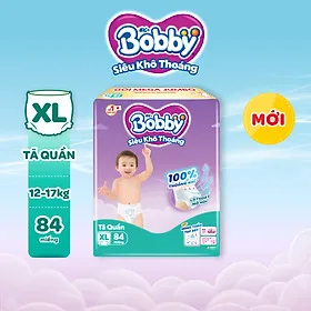 Tã quần Bobby Siêu Khô Thoáng - 100% Thoáng Khí Mega Jumbo - XL84