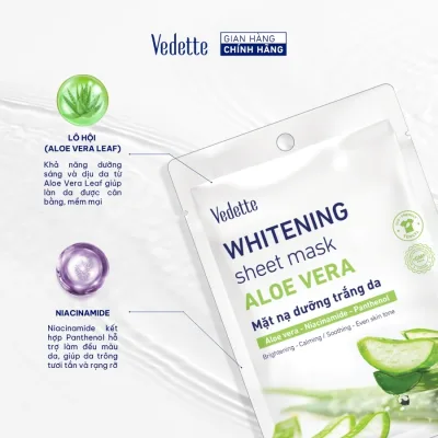 Combo of 10 Vedette Aloe Vera Whitening Paper Masks 22ml