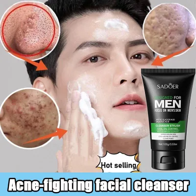Salicylic Acid Facial Cleanser Men's Facial Cleanser Anti-Acne Facial Cleanser Anti-Acne Cleanser Antibacterial Anti-Inflammatory Gentle Cleansing Reduces Acne Swelling Personal Care 100g