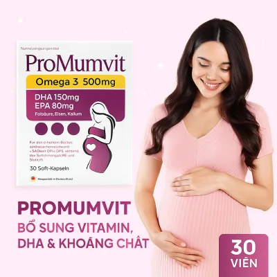 Promumvit Viên Uống Bổ Sung Vitamin, DHA & Khoáng Chất Cho Phụ Nữ Mang Thai Và Cho Con Bú (Hộp 30 viên – Nhập Khẩu Đức)