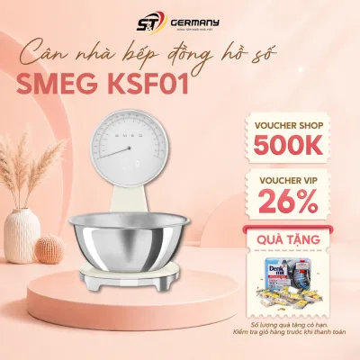 HCM Cân nhà bếp đồng hồ số và điện tử SMEG KSF01, cân nhà bếp có màn hình LCD trực quan sử dụng pin sạc GermanySnT