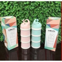 Hộp chia sữa, thức ăn Misuta 3 ngăn hình chú voi xanh và hồng
