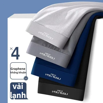 BKING Quần Lót Boxer Vải Lưới Thoáng Khí Màu Trơn Thời Trang Mùa Hè Cho Nam , quần lót nam , quần xì nam , quần sịp boxer , quần sịp nam boxer , quần sịp nam thun lạnh , boxer nam