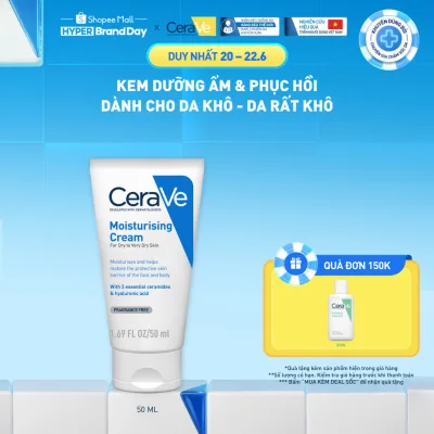 Kem dưỡng ẩm phục hồi chuyên sâu và giữ da ẩm mịn suốt 48H CERAVE MOISTURISING CREAM 50ML