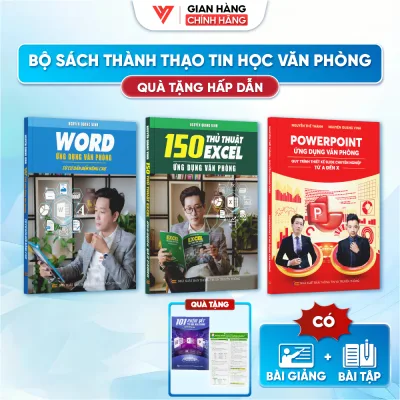 Combo of 3 Word Books - 150 Excel Tips - Power Point Office Application It Training with Video Instructions + 101 Free Shortcuts + Function Table