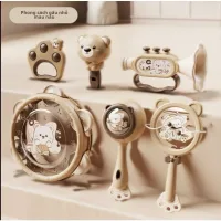 Đồ chơi nhạc cụ lục lạc cho bé sơ sinh an toàn Tiệm Nhà Mía, xúc xắc trống kèn phát triển giác quan