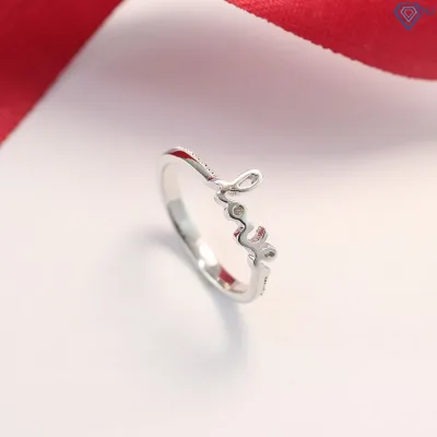 Simple Women's Silver Ring with Beautiful Love Lettering Nn0224 - Tnj Jewelry