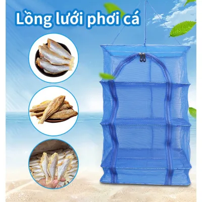 LỒNG LƯỚI 4 TẦNG PHƠI KHÔ THỰC PHẨM PHƠI CÁ KHÔ CHỐNG CÔN TRÙNG BỤI BẨN CHÓ MÈO TIỆN LỢI - LỒNG LƯỚI PHƠI CÁ KHÔ CÓ THỂ GẤP GỌN TIỆN LỢI - LỒNG LƯỚI TREO 4 TẦNG PHƠI ĐỒ KHÔ 35x65CM