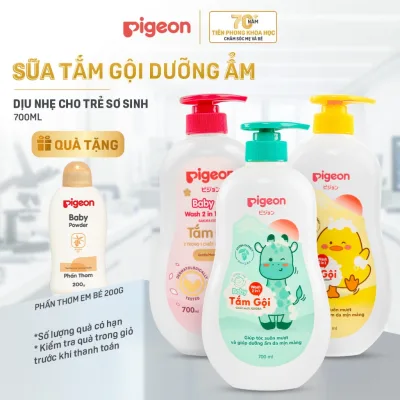 Sữa tắm gội Pigeon 700ml dưỡng ẩm dịu nhẹ cho bé sơ sinh mềm mại an toàn cho da