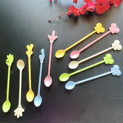 Muỗng khuấy nghệ thuật sinh tố, trà sữa, cà phê . Nhựa an toàn nên có thể dùng cho bé ăn dặm, Màu pastel xinh xắn