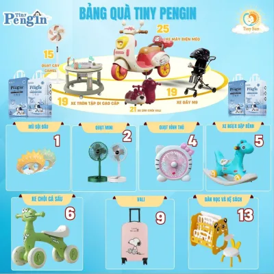 Tã bỉm dán quần Tiny Pengin, bỉm chính hãng miễn ship bỉm mùa đông có quà tặng cho bé