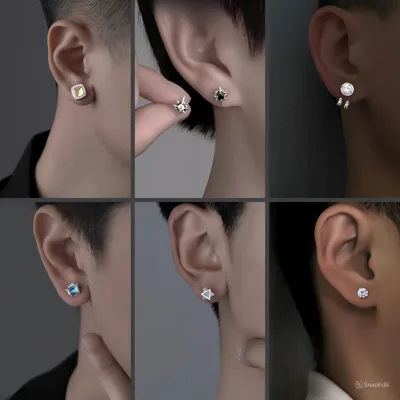 Bông Tai Nam Nữ Nụ Đính Đá Chuôi Bạc 925 Kin Accessories Khuyên Tai Thép Titan Xỏ Lỗ Basic Phụ Kiện Trang Sức Sang Trọng