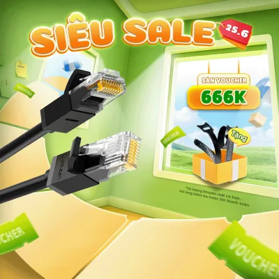 Cáp mạng Cat6 UGREEN NW102 | Lõi 26AWG CCA nhôm mạ đồng sử dụng mạng Ethernet / RJ45 | Bảo hành 18 tháng 1 Đổi 1 - 50173