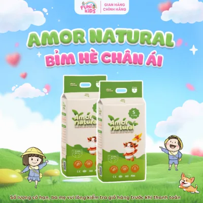 COMBO 02 BỊCH TÃ BỈM AMOR NATURAL dán/quần,Bỉm Việt mỏng nhẹ,thấm tốt, đủ size NB-4XL