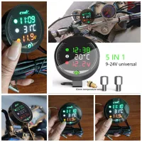 Đồng hồ báo giờ xe máy 3in1 CTR, báo nhiệt độ, vôn ắc quy mẫu mới loại tốt gắn các loại xe hàng cao cấp, phụ kiện xe máy