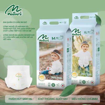 tã bỉm momo nature mỏng nhẹ, siêu thoáng khí cho bé từ NB Newborn - 4XL