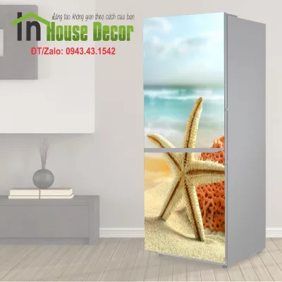 Decal trang trí tủ lạnh 3d Sao biển 1 - Decal dán tủ lạnh máy giặt kệ tường tủ quần áo, decal dán, giấy dán, trang trí nội thất, giấy dán nội thất, trang trí nhà cửa