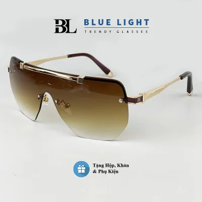 Kính Râm, Kính Mát Nam Nữ Mắt Liền, Vuông To Không Viền Sang Trọng Mắt Ombre Đen, Nâu Chống Tia UV - BLUE LIGHT