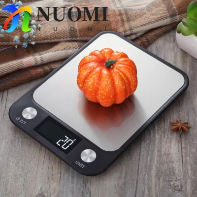 NUOMI Cân nhà bếp điện tử NUOMI, Cân kỹ thuật số có thể sạc lại bằng thép không gỉ, Dụng cụ nhà bếp Màn hình LED Đơn vị chuyển đổi Cân nướng mỏng Gia vị