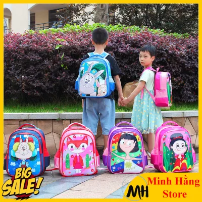 Balo học sinh trẻ em siêu nhẹ cao cấp chất liệu siêu nhẹ chống gù - chống thấm, cặp sách cho bé trai, bé gái mẫu giáo, tiểu học trung học hình động vật