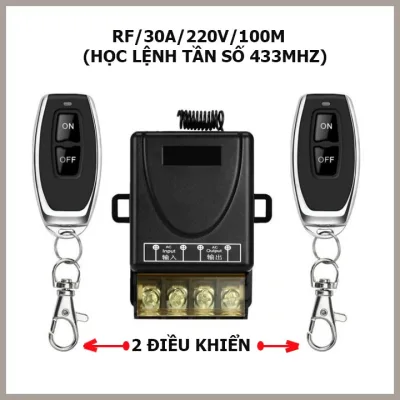 Bộ công tắc điều khiển từ xa 100m/ 3000W/30A/220V  remote điều khiển từ xa