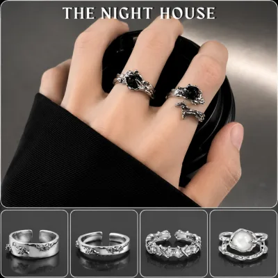 Nhẫn Titan Nam Basic Unisex The Night House – Nhẫn Thời Trang Đường Phố Cá Tính, Trang Sức Hàn Quốc Phong Cách Streetwea