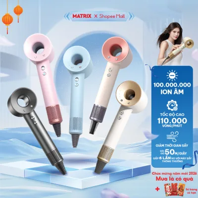Máy sấy tóc ion âm Matrix, công suất lớn chuẩn salon, động cơ không cánh quạt êm ái, bảo hành 12 tháng