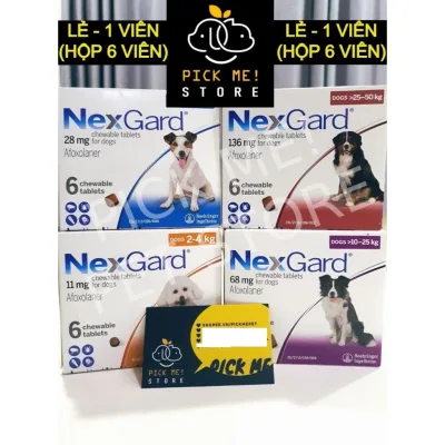 Viên Nhai NEXGARD Diệt Ve Rận, Ghẻ DEMODEX, Bọ Chét Cho Chó