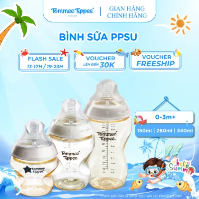 Bình Sữa PPSU Ty Siêu Mềm Tự Nhiên Tommee Tippee Natural Start 150ml, 260ml,340ml Cho Bé Từ Sơ Sinh