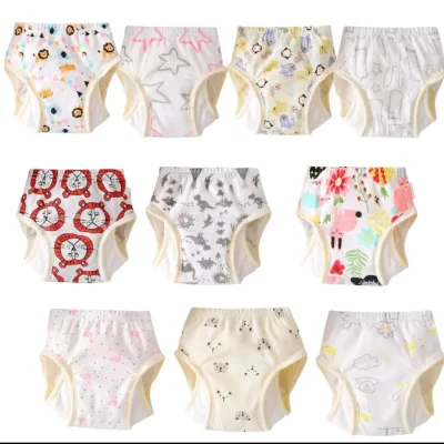 10 Quần Bỉm Vải Cánh- Quần Bỏ Bỉm Cánh có vách ngăn chống tràn 2 bên đùi In Hình Họa Tiết Cho Bé